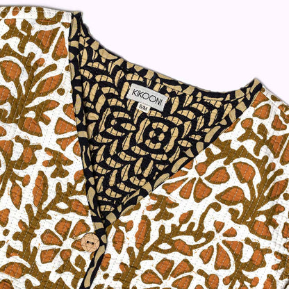 handgefertigte Baumwolljacke "Golden Leaf"