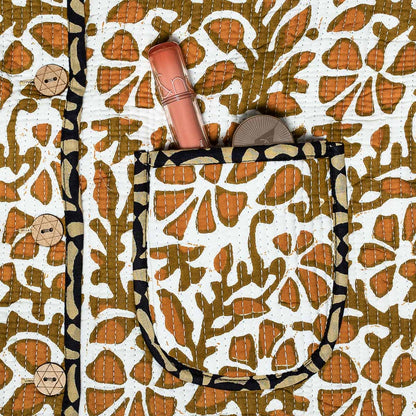 handgefertigte Baumwolljacke "Golden Leaf"