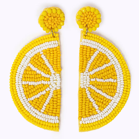 Beaded earrings "Lemonade"