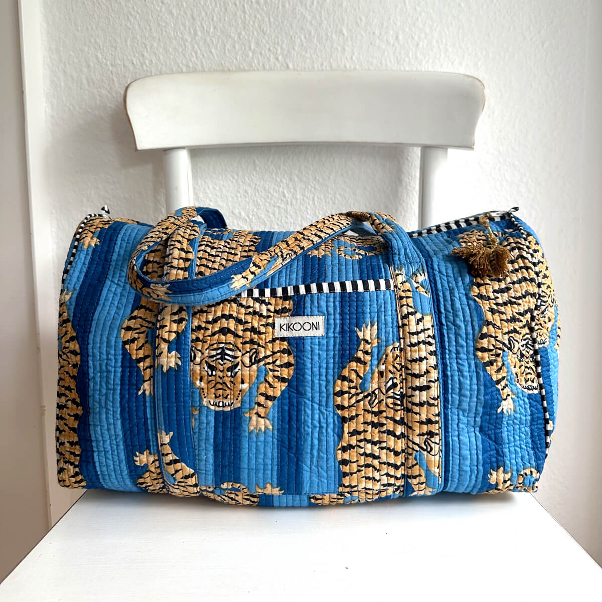 Handgemachte Baumwolltasche  "Poppy Tiger Ocean"