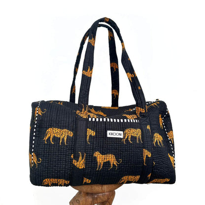 handmade cotton bag "Black Leopard"