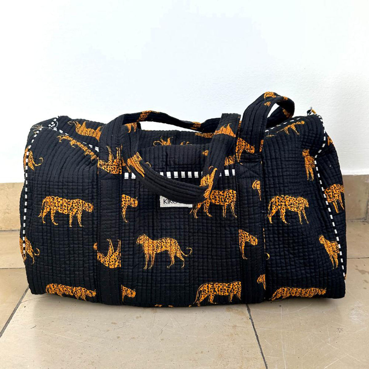 Handmade cotton bag "Black Leopard"