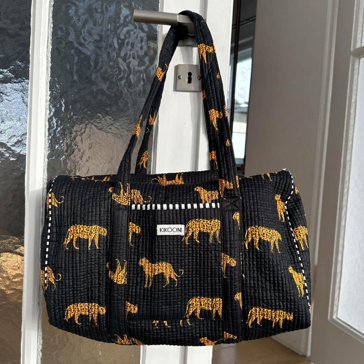 Handmade cotton bag "Black Leopard"