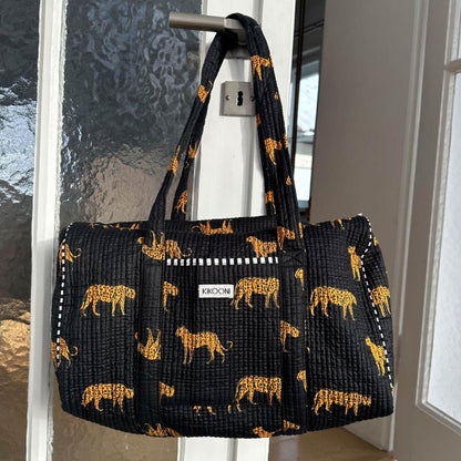 handgemachte Baumwolltasche  "Black Leopard"