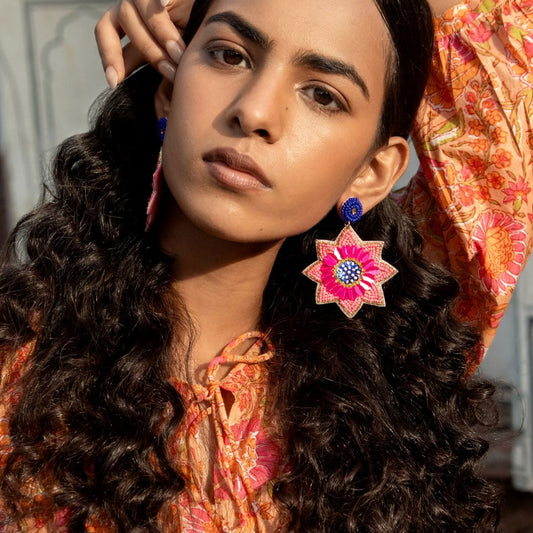 Beaded earrings "Star Flower"