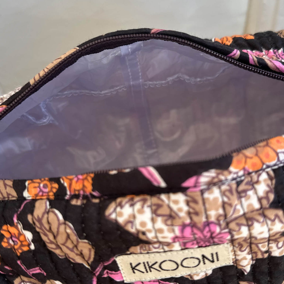 "Black Flower" cosmetic bag