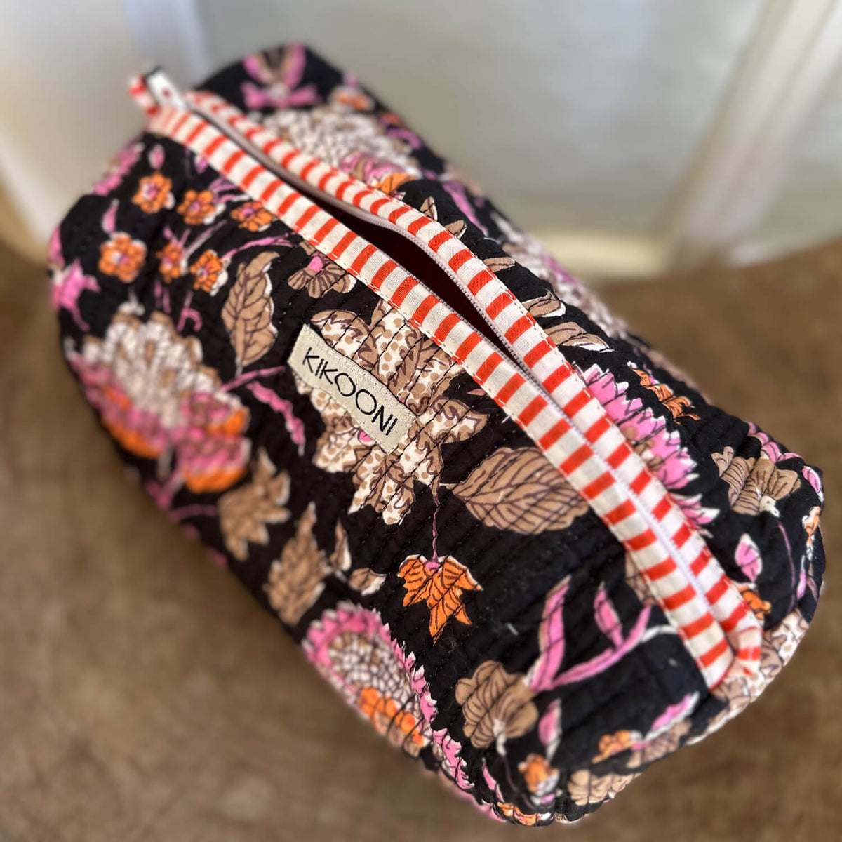"Black Flower" cosmetic bag