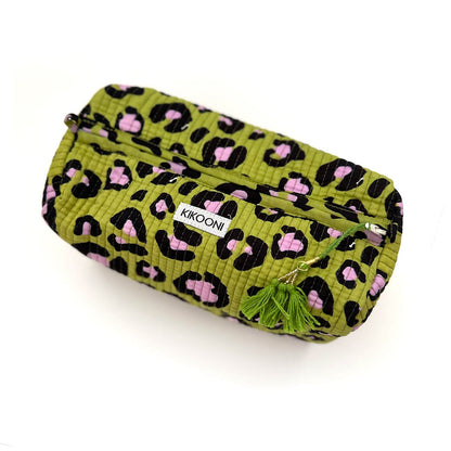 handmade cosmetic bag "Oh Leo Cosmic Green"