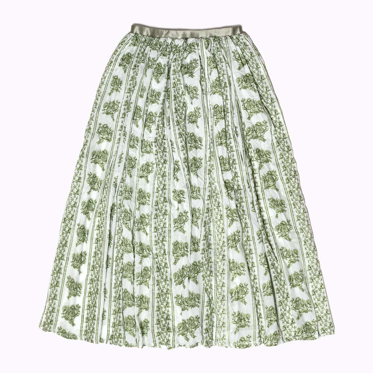 Langer Maxi Rock "Green Maiden" - natürliche Materialien