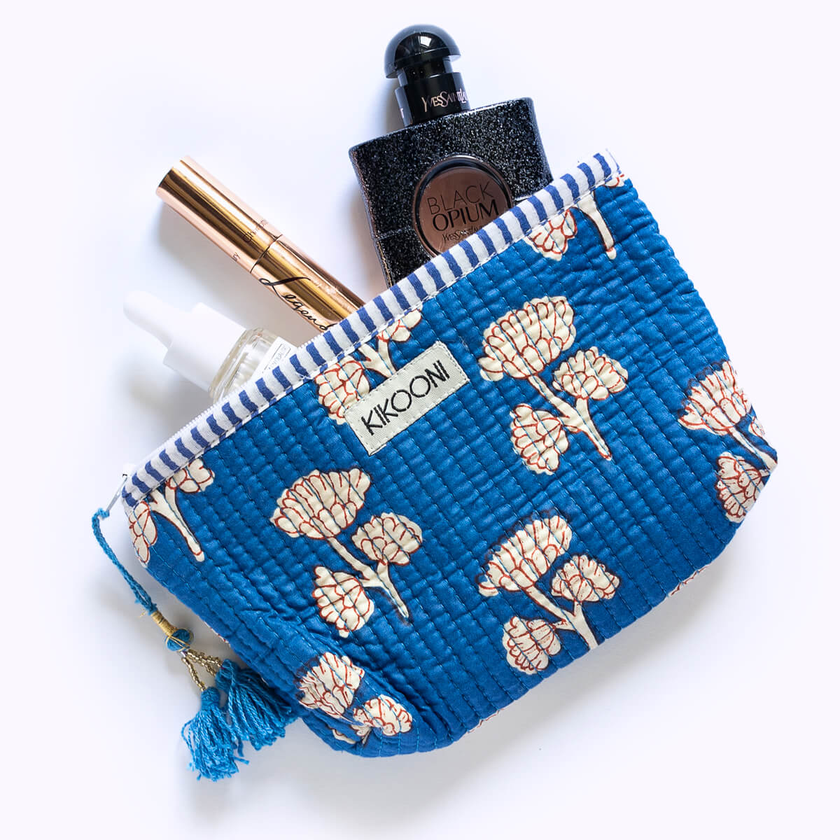 handgemachte Mini Tasche "Mystic Flower" blau und gelb