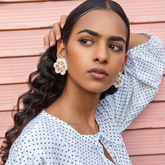 Beaded earrings "My Bloom"
