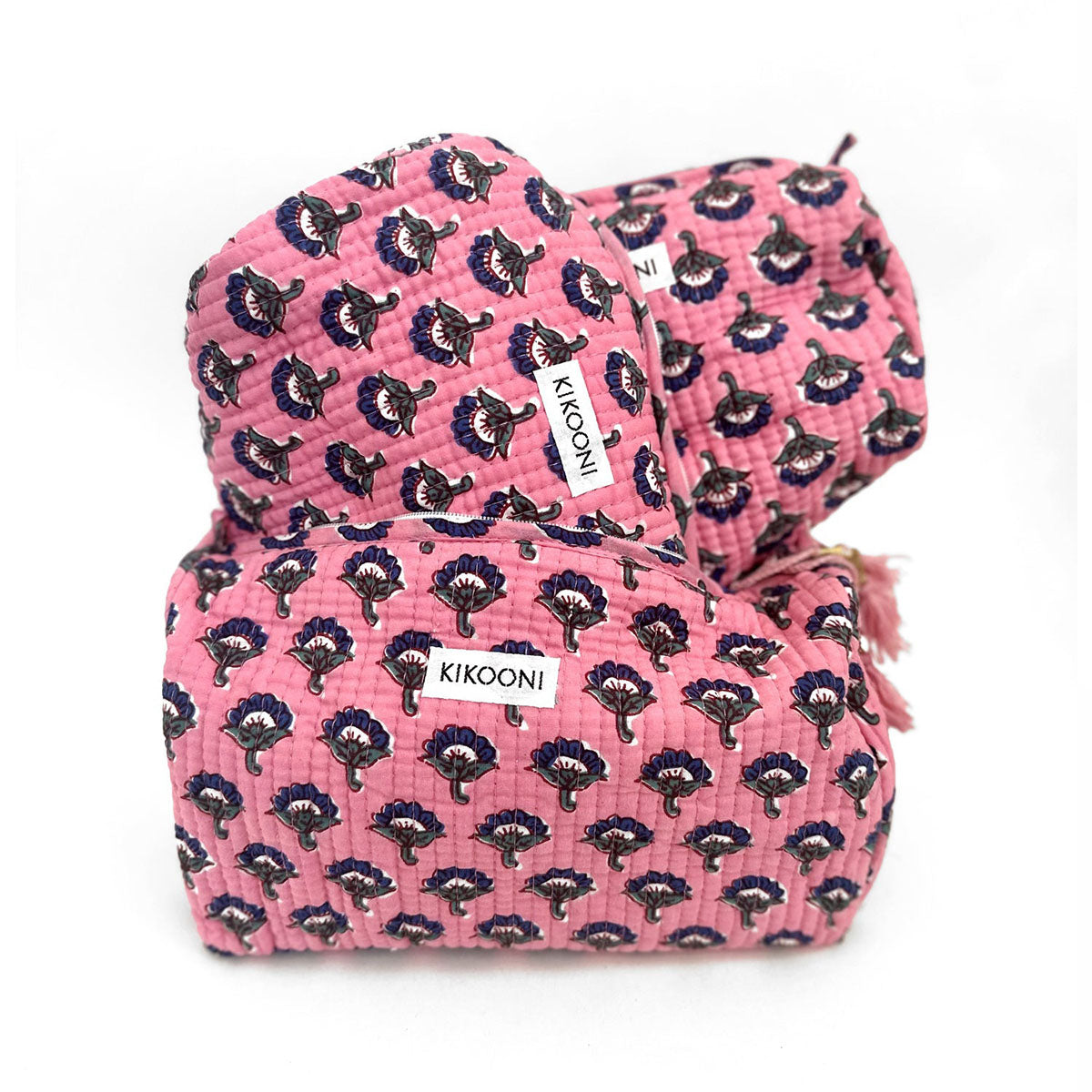 handgemachte Kosmetiktasche SET of 3 "Pink Love"