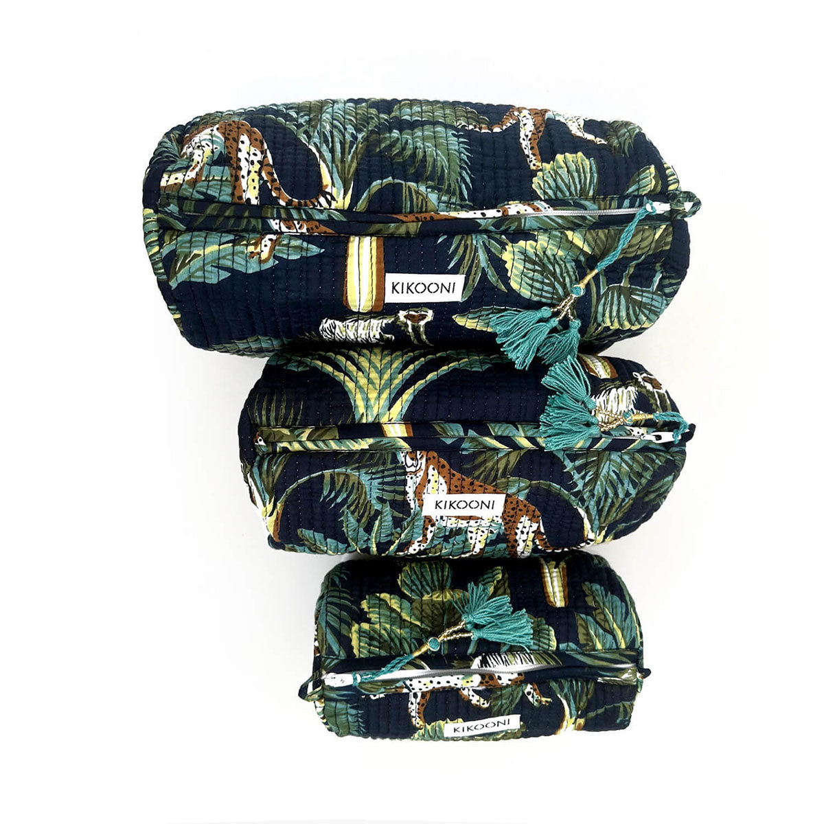 handmade cosmetic bag SET of 3 "Jungle"