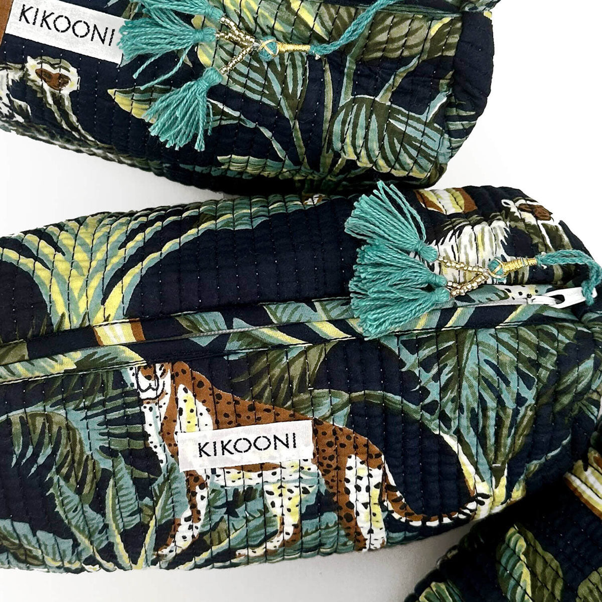 handmade cosmetic bag SET of 3 "Jungle"