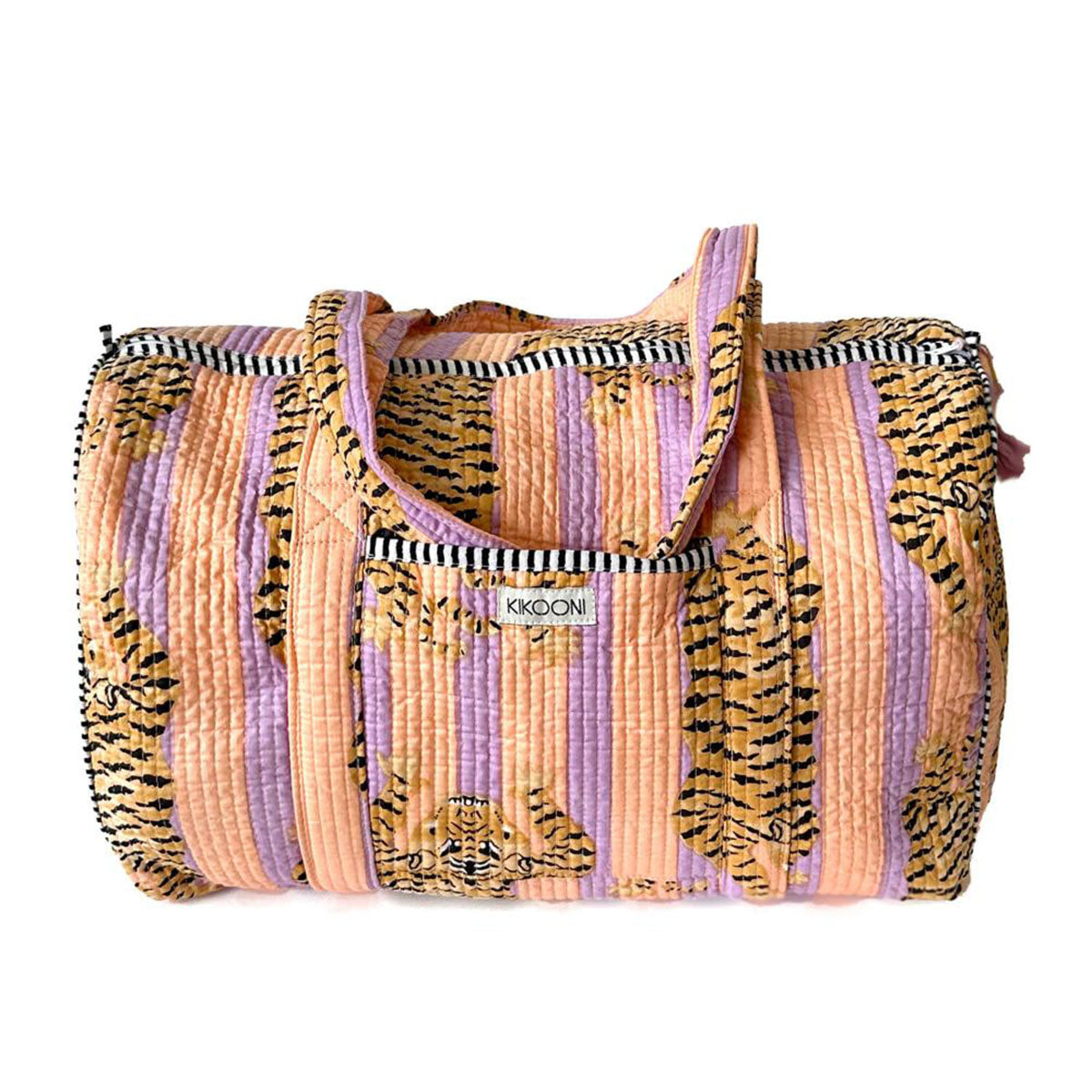 handmade cotton bag "Poppy Tiger - Peach Fusion"