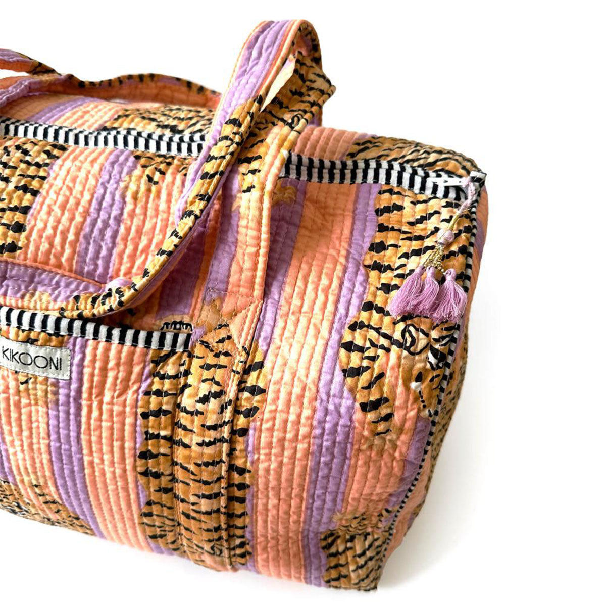 handgemachte Baumwolltasche  "Poppy Tiger - Peach Fusion"