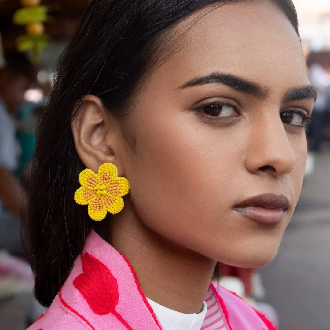 Beaded earrings "My Bloom"