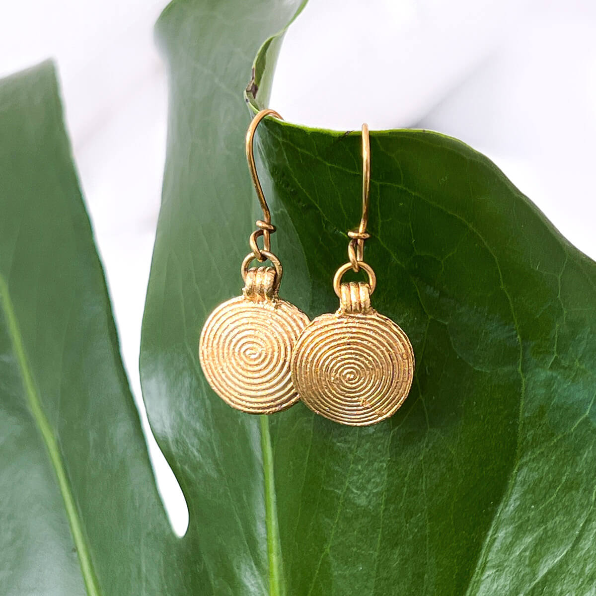 Earrings "Shield" • grooved