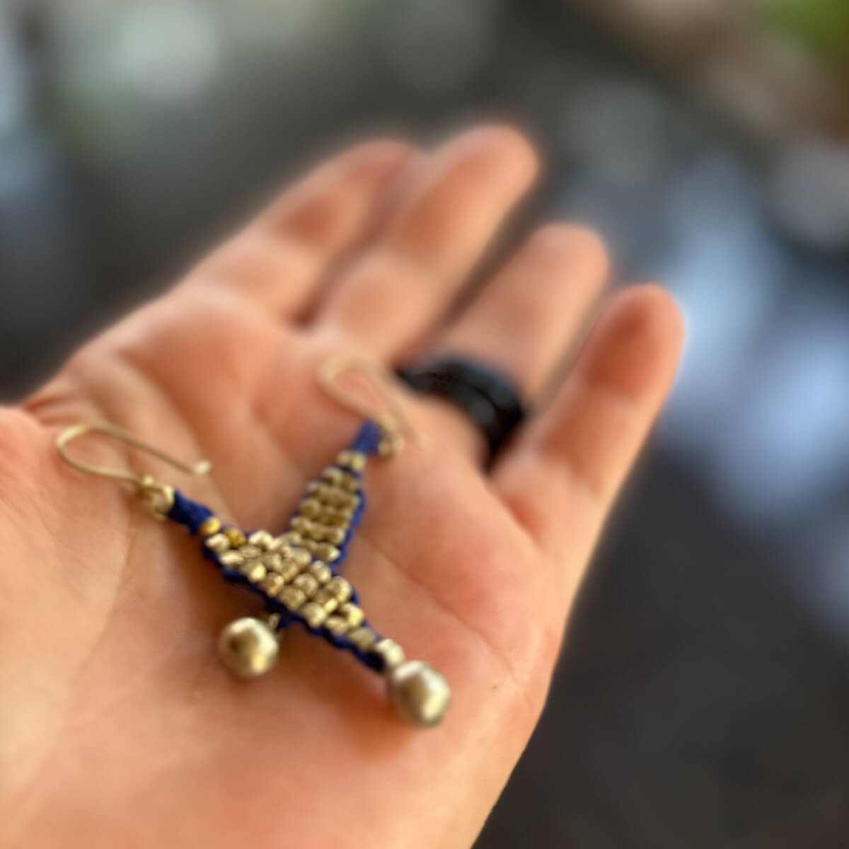Dokra earrings "short strands"