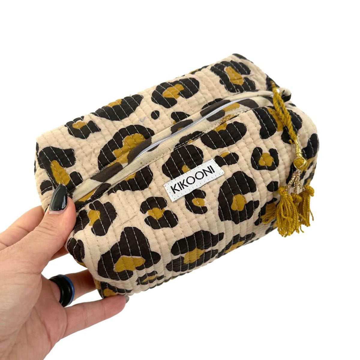 Handgemachte kleine Kosmetiktasche "oh Leo"