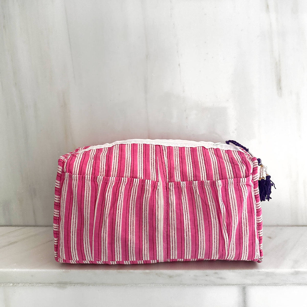 Handmade cosmetic bag "Purple Ikat"