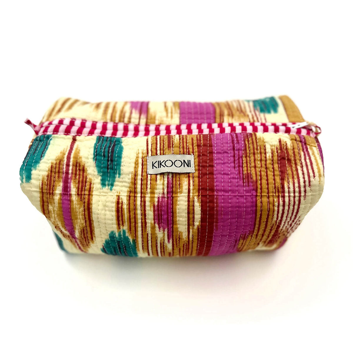 handgemachte Kosmetiktasche "Happy Ikat"