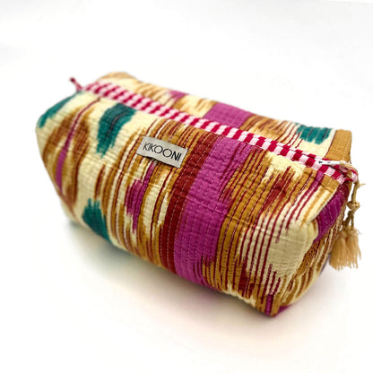 handgemachte Kosmetiktasche "Happy Ikat"