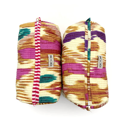 handgemachte Kosmetiktasche "Happy Ikat"