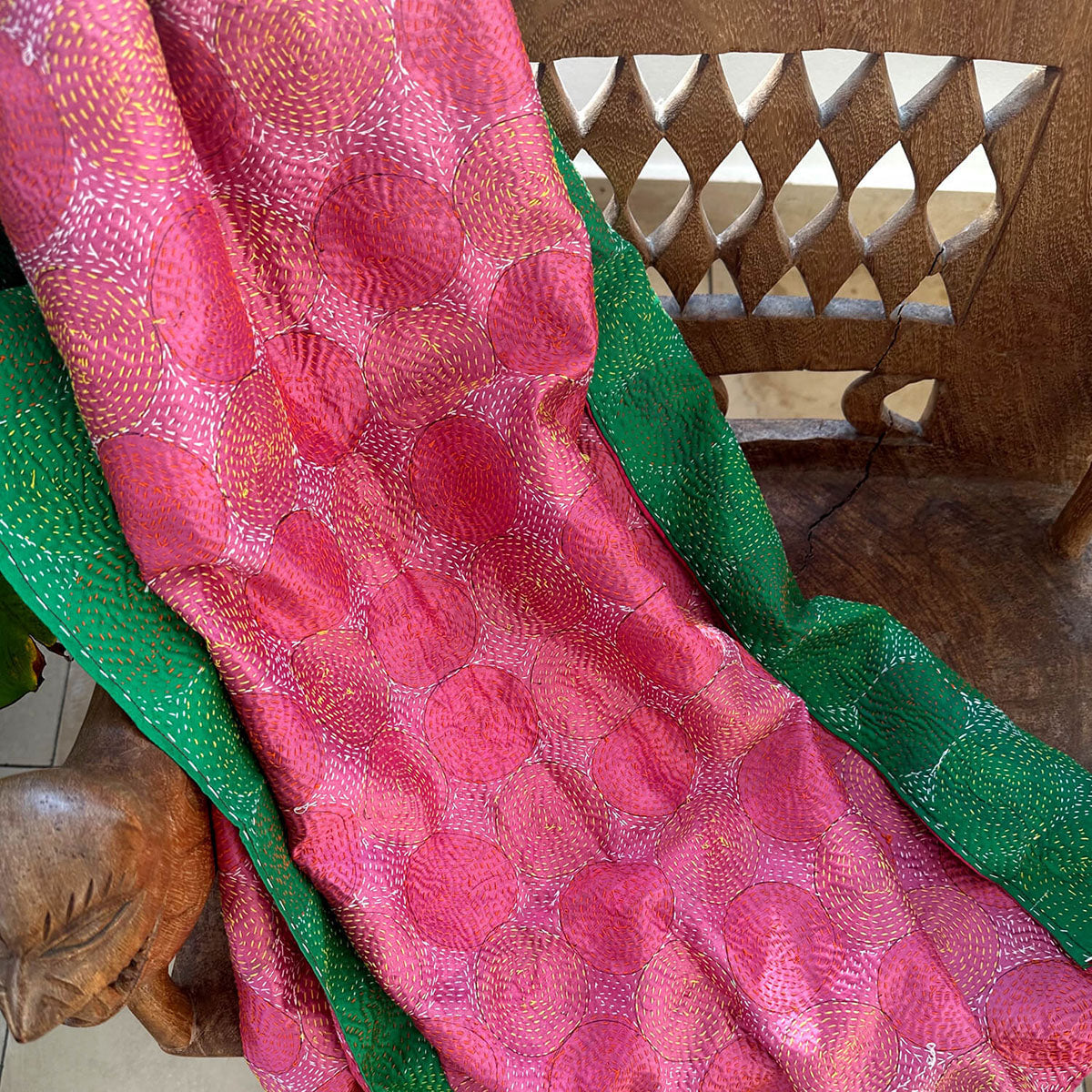 Kantha Schal "PINK IVY"