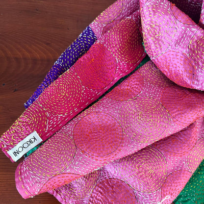 Kantha Scarf "PINK IVY" 