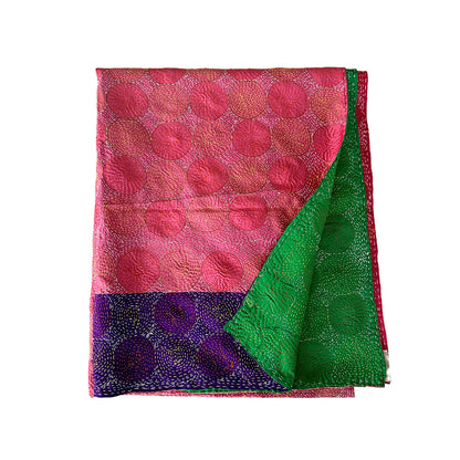 Kantha Scarf "PINK IVY" 