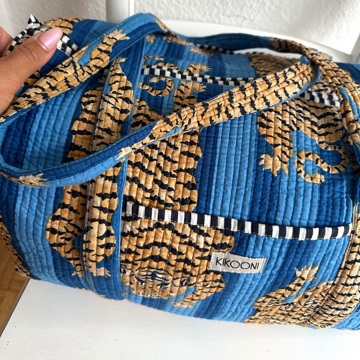 Handgemachte Baumwolltasche  "Poppy Tiger Ocean"