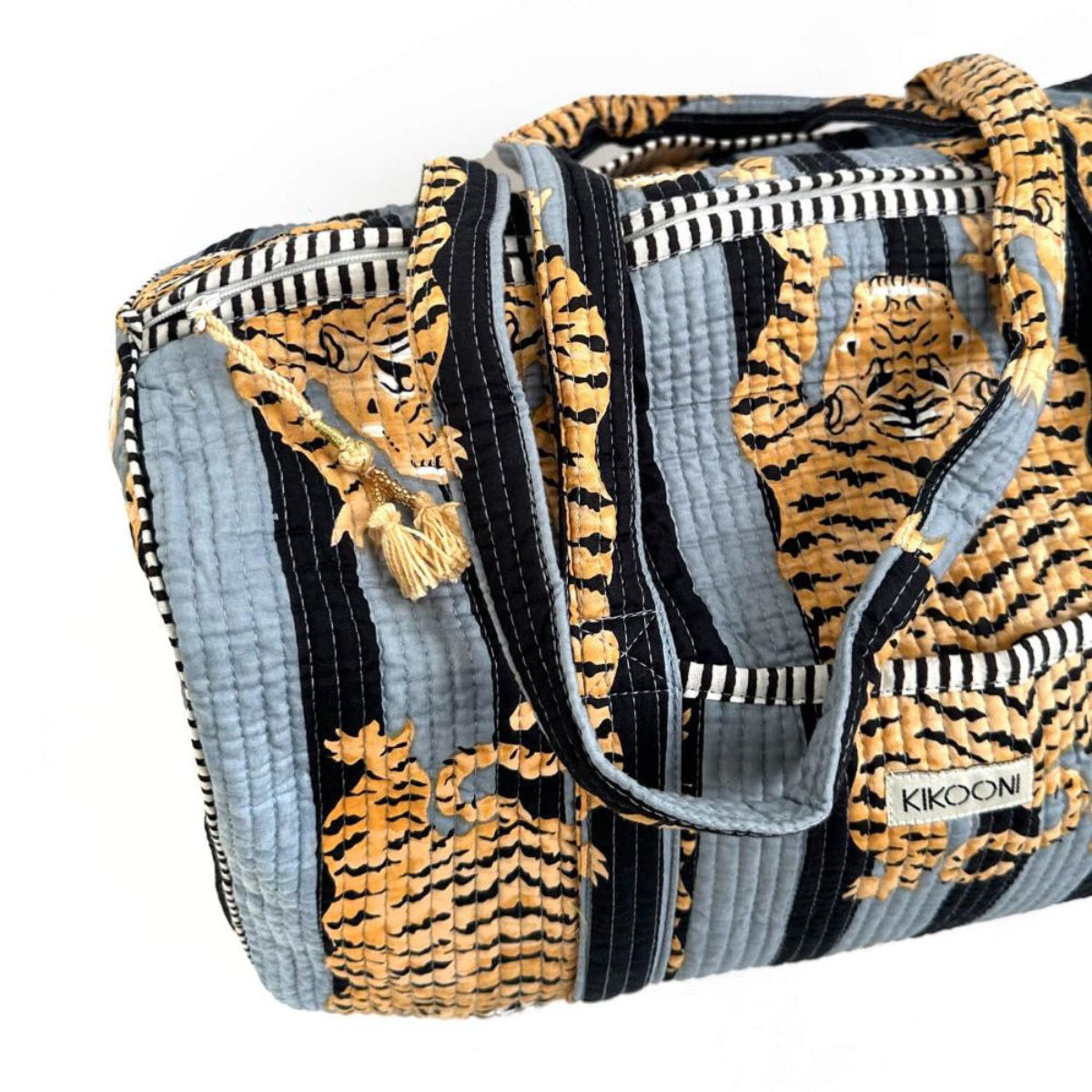 handgemachte Baumwolltasche  "Poppy Tiger Black"