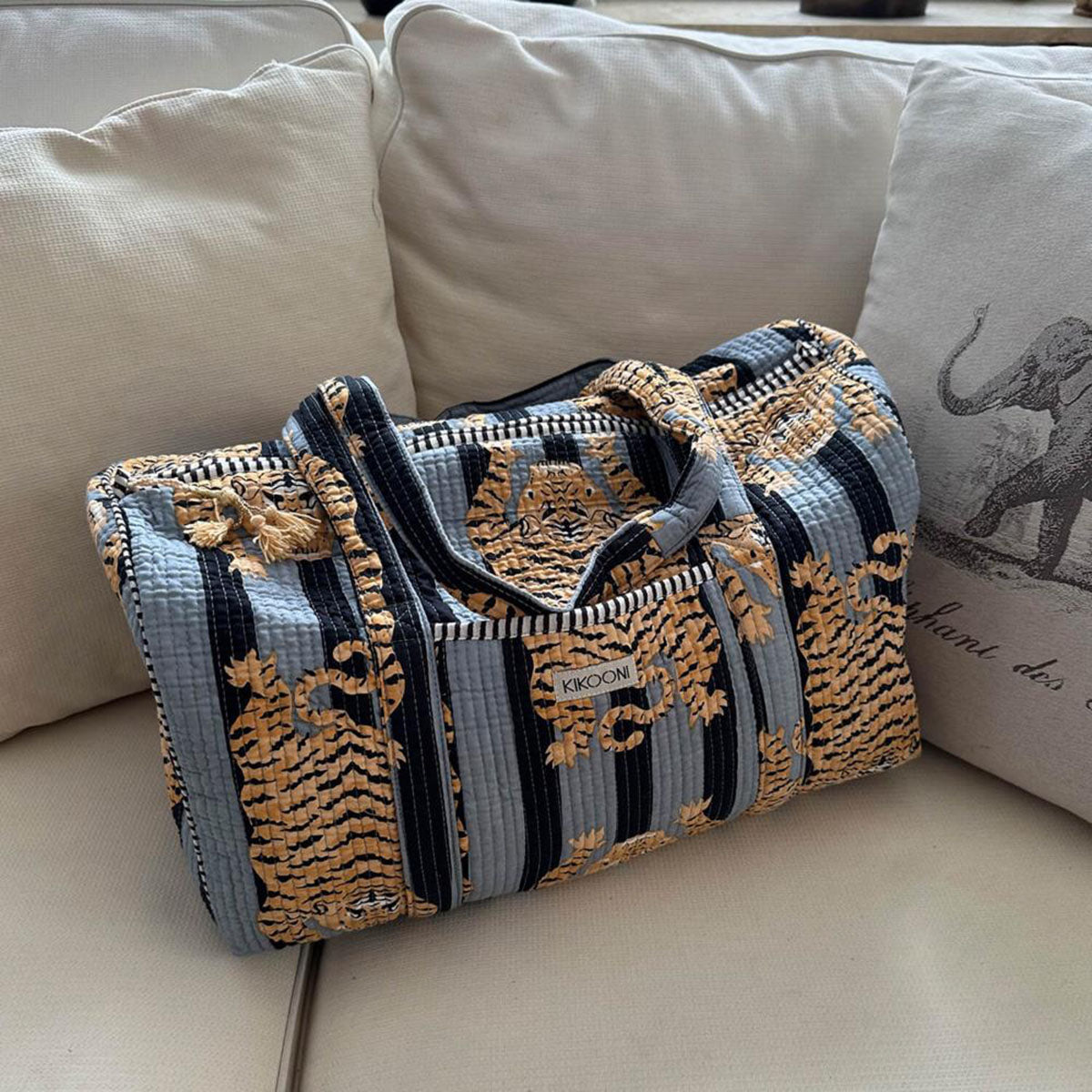 handgemachte Baumwolltasche  "Poppy Tiger Black"