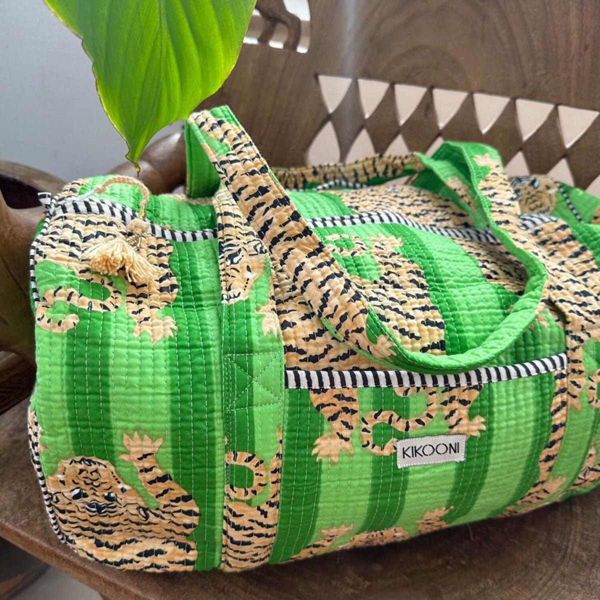 handmade cotton bag "Poppy Tiger Ivy"