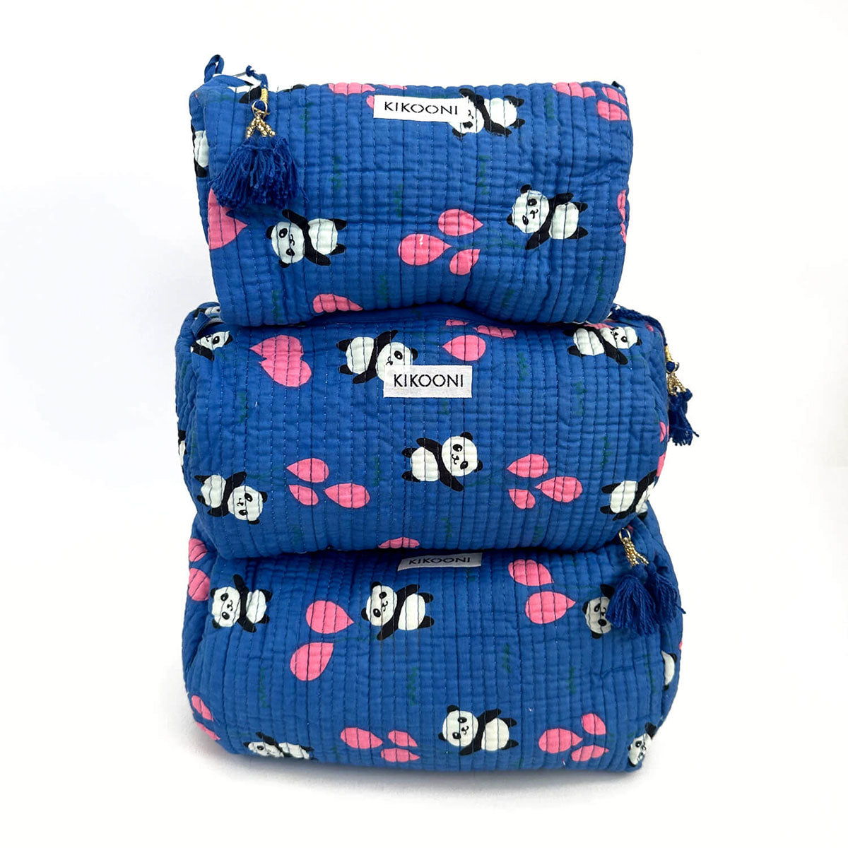 handmade cosmetic bag SET of 3 "Panda"