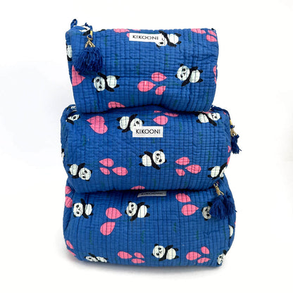 handmade cosmetic bag SET of 3 "Panda"