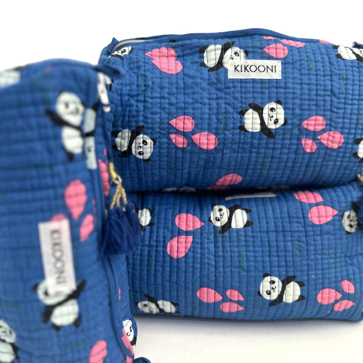 handmade cosmetic bag SET of 3 "Panda"