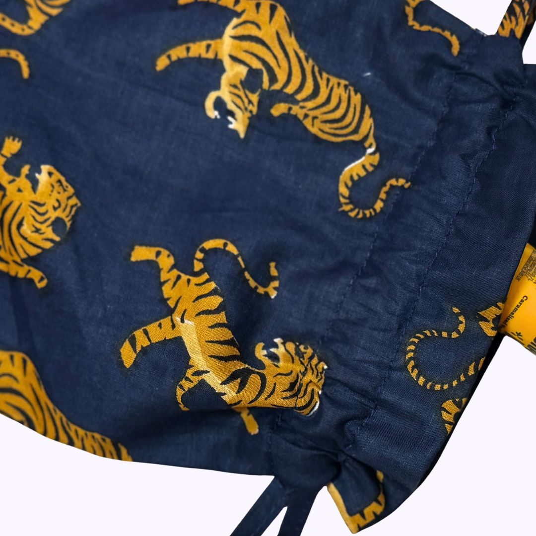 "Midnight Tiger" cotton pouch