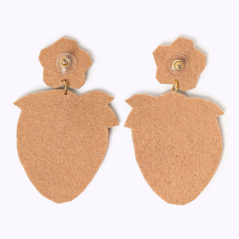 Beaded earrings "Strawberry Shake"