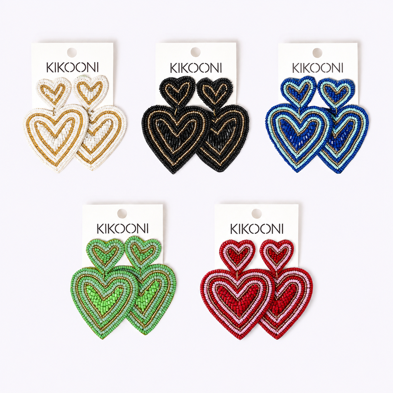 Beaded earrings "My Heart"
