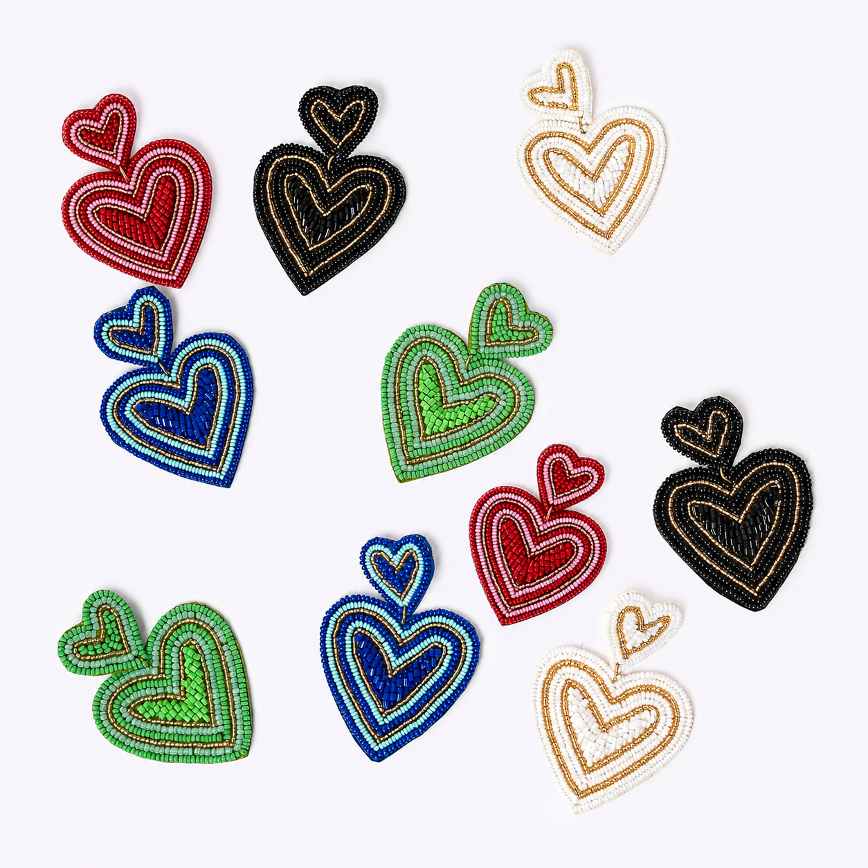 Beaded earrings "My Heart"