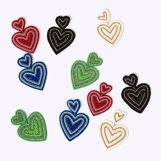 Beaded earrings "My Heart"