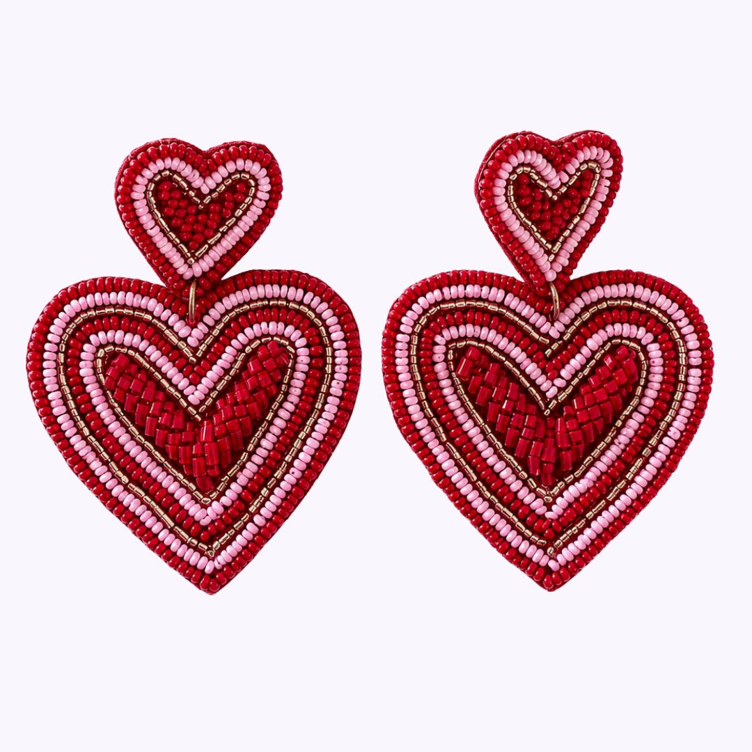 Beaded earrings "My Heart"