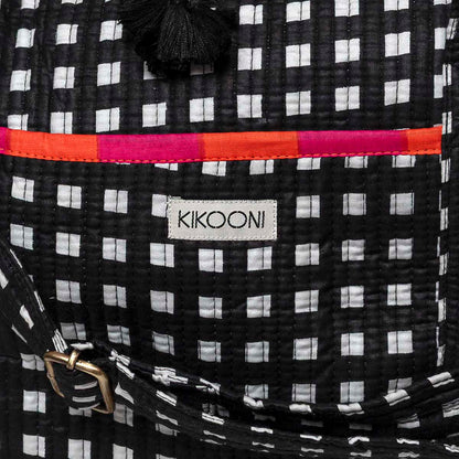 Große Reisetasche "Happy Checks" black