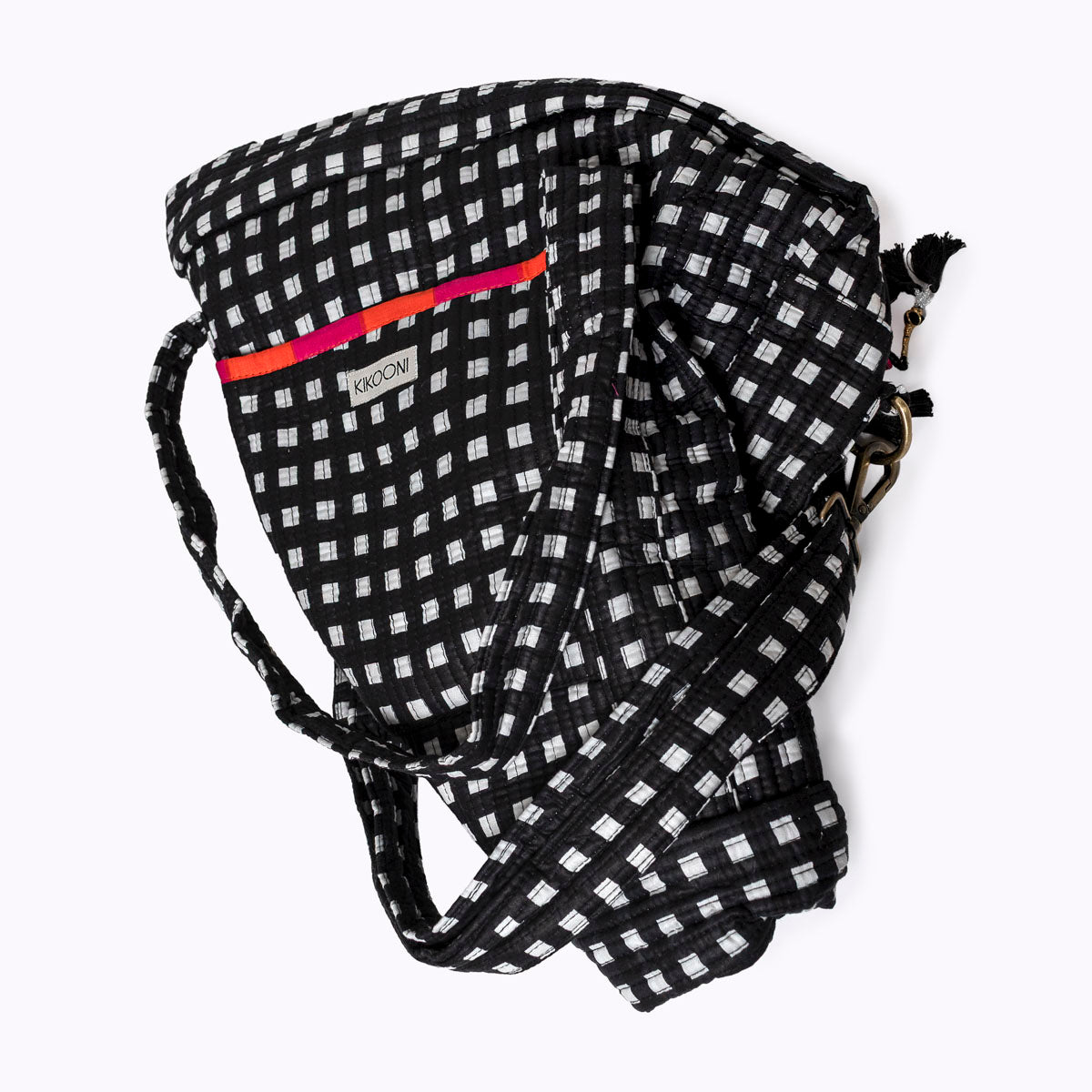 Große Reisetasche "Happy Checks" black