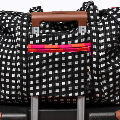 Große Reisetasche "Happy Checks" black