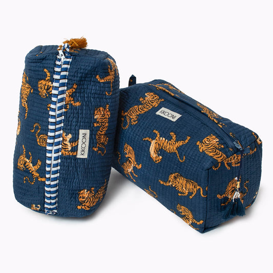 Kosmetiktasche "Roy Darkblue" - natürliche Materialien