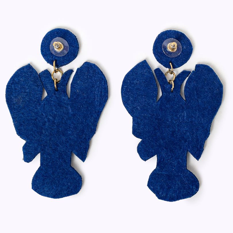 Beaded earrings "Lobster Love Blue"