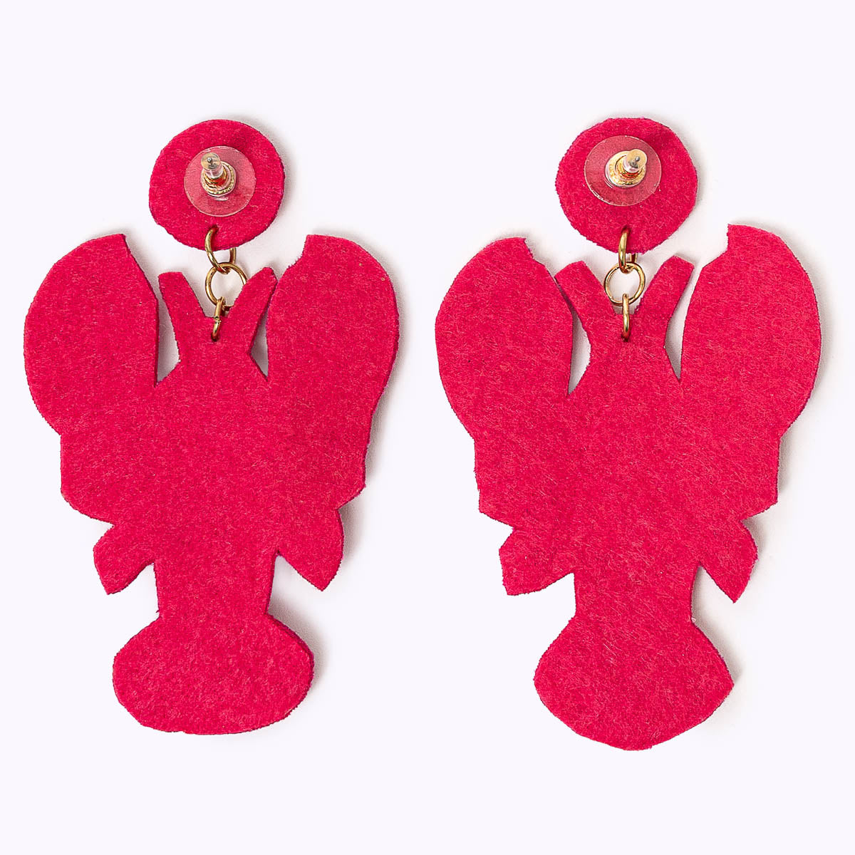 Beaded earrings "Lobster Love Pink"
